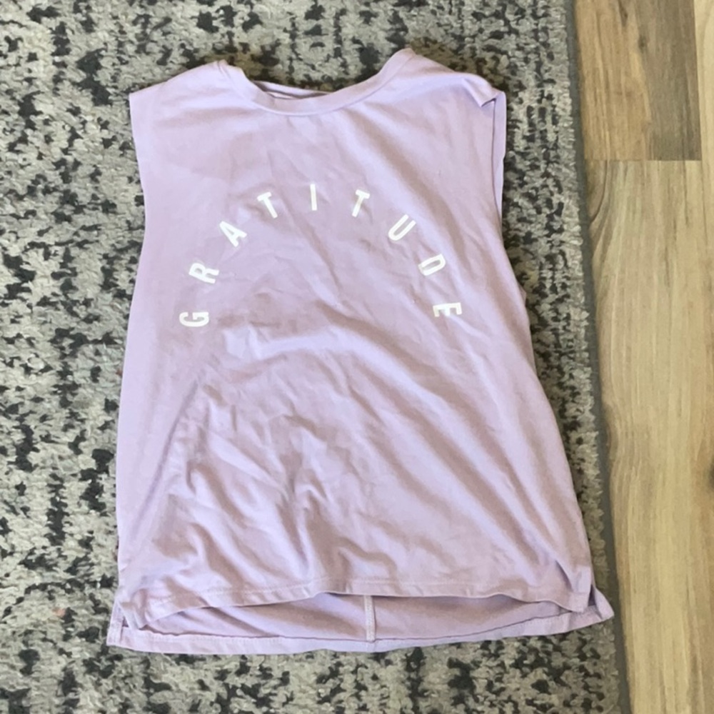 Purple gratitude tank top
